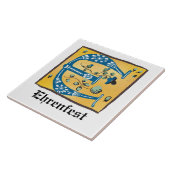 Middeleeuwse lichte lichte letter E Monogram Tegeltje (Zijkant)