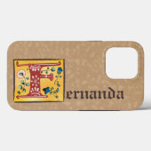 Middeleeuwse lichte lichte letter F Monogram Case-Mate iPhone Case (Achterkant (horizontaal))