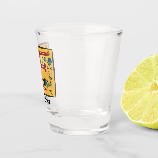 Middeleeuwse lichte lichte letter F Monogram Shot Glas (Rechts)