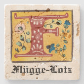 Middeleeuwse lichte lichte letter F Monogram Stenen Onderzetter (Voorkant)