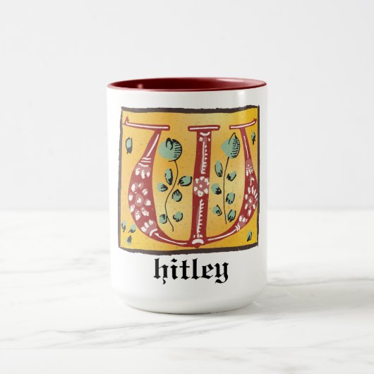 Middeleeuwse lichte lichte letter W-Mok Mok (Midden)