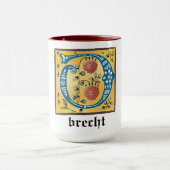 Middeleeuwse lichte, verlichte letter o Mok monogr (Midden)