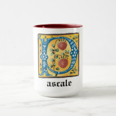 Middeleeuwse lichte, verlichte letter P Monogram M Mok (Midden)