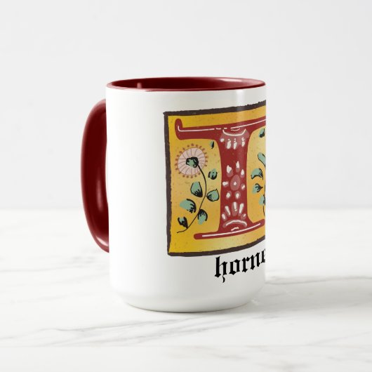 Middeleeuwse lichte, verlichte letter T-Mok Mok (Voorkant links)