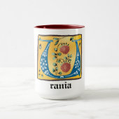 Middeleeuwse lichte, verlichte letter U Monogram M Mok (Midden)