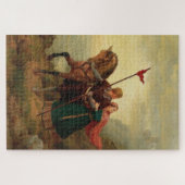 Middeleeuwse Liefhebbers vluchten met hun paard Legpuzzel (Horizontaal)