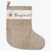 Middeleeuwse 'Linnen' Xmas Stocking w / Heraldic B Grote Kerstsok (Voorkant)