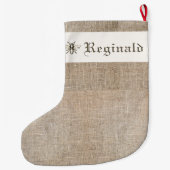 Middeleeuwse 'Linnen' Xmas Stocking w / Heraldic B Grote Kerstsok (Achterkant)