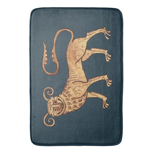 Middeleeuwse Manticore grote badmat (Voorkant Verticaal)