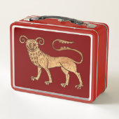 Middeleeuwse Manticore Metalen Lunchbox (Achterkant)