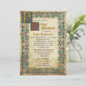 Middeleeuwse Manuscript Bruids Douche Uitnodiging (Staand voorkant)