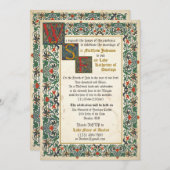 Middeleeuwse Manuscript bruiloft uitnodiging Kaart (Voorkant / Achterkant)