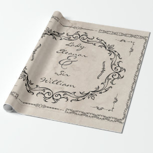 Middeleeuwse Manuscript Elegant bruiloft Cadeaupapier