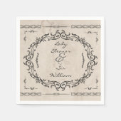 Middeleeuwse Manuscript Elegant bruiloft Servet (Voorkant)