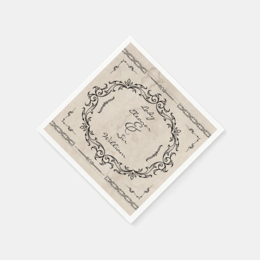 Middeleeuwse Manuscript Elegant bruiloft Servet (Hoek)