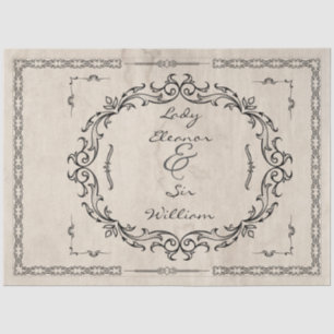 Middeleeuwse Manuscript Elegant bruiloft Tissuepapier