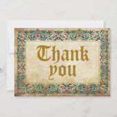 Middeleeuwse Manuscript Gothic Dank u Bedankkaart (Voorkant)