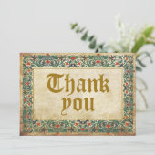 Middeleeuwse Manuscript Gothic Dank u Bedankkaart (Staand voorkant)