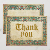 Middeleeuwse Manuscript Gothic Dank u Bedankkaart (Voorkant / Achterkant)