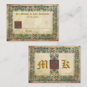 Middeleeuwse Manuscript Gothic Trouwplaats Kaarten Plaatskaartje (Voorkant / Achterkant)