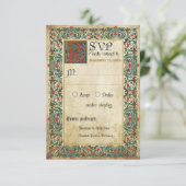 Middeleeuwse Manuscript RSVP-kaart RSVP Kaartje (Staand voorkant)