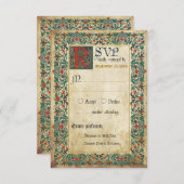 Middeleeuwse Manuscript RSVP-kaart RSVP Kaartje (Voorkant / Achterkant)