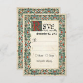 Middeleeuwse Manuscript RSVP-kaart RSVP Kaartje (Voorkant / Achterkant)