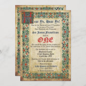 Middeleeuwse Manuscript Verjaardag Kaart (Voorkant / Achterkant)