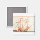 Middeleeuwse marine schip magneet (Voorkant / Achterkant)