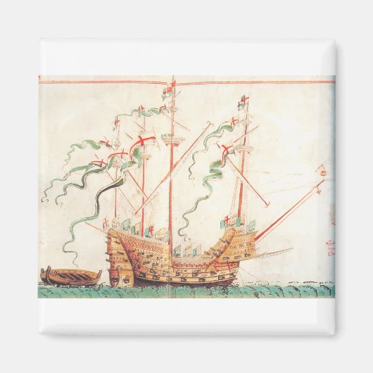 Middeleeuwse marine schip magneet (Voorkant)