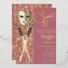 Middeleeuwse Masquerade Sweet 16 Uitnodiging