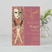 Middeleeuwse Masquerade Sweet 16 Uitnodiging (Staand Voorkant)