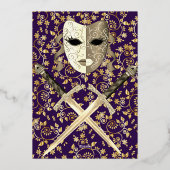 Middeleeuwse Masquerade Sweet 16 Uitnodiging (Achterkant)