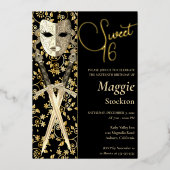 Middeleeuwse Masquerade Sweet 16 Uitnodiging (Voorkant)