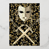 Middeleeuwse Masquerade Sweet 16 Uitnodiging (Achterkant)