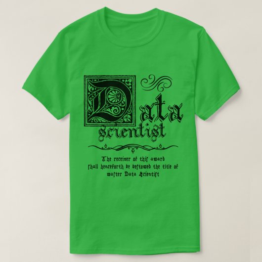 Middeleeuwse Master Data Scientist T-shirt (Design voorkant)