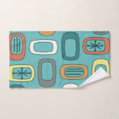 Middeleeuwse MCM afgeronde rechthoeken Aquamarine Bad Handdoek (Handdoek)