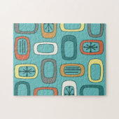 Middeleeuwse MCM afgeronde rechthoeken Aquamarine Legpuzzel (Horizontaal)