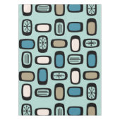 Middeleeuwse MCM afgeronde rechthoeken Aquamarine Tafelkleed (Voorkant)