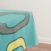 Middeleeuwse MCM afgeronde rechthoeken Aquamarine Tafelkleed (Voorbeeld)