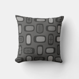 Middeleeuwse MCM afgeronde rechthoeken Ash Gray Kussen