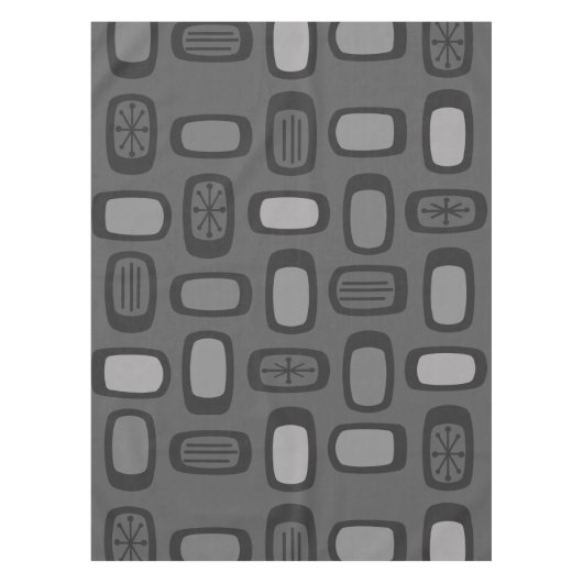 Middeleeuwse MCM afgeronde rechthoeken Ash Gray Tafelkleed (Voorkant)