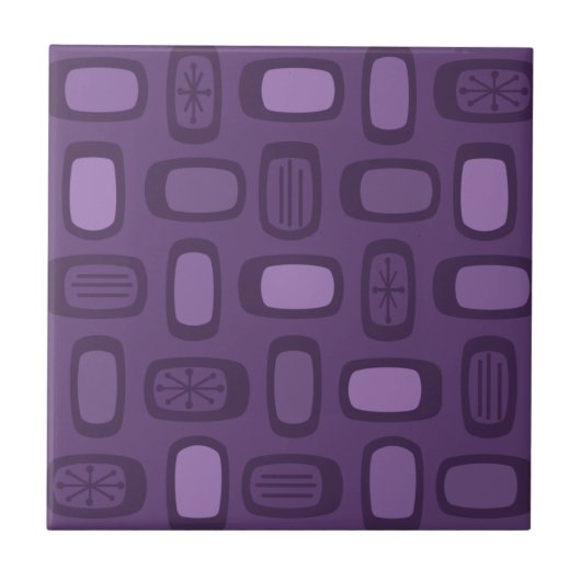 Middeleeuwse MCM afgeronde rechthoeken donkerder P Tegeltje (Voorkant)