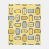 Middeleeuwse MCM afgeronde rechthoeken Geel grijs Fleece Deken (Voorkant)