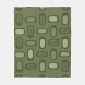 Middeleeuwse MCM afgeronde rechthoeken Olive Green Fleece Deken (Voorkant)