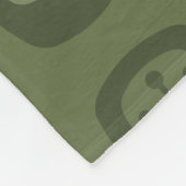 Middeleeuwse MCM afgeronde rechthoeken Olive Green Fleece Deken (Hoek)