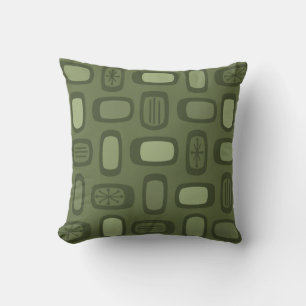 Middeleeuwse MCM afgeronde rechthoeken Olive Green Kussen