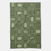 Middeleeuwse MCM afgeronde rechthoeken Olive Green Theedoek (Verticaal)