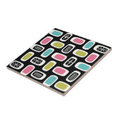 Middeleeuwse MCM Ronde rechthoeken zwart, kleurrij Tegeltje (Zijkant)