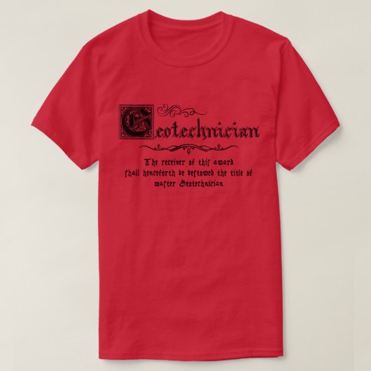 Middeleeuwse Meester Geotechnicus T-shirt (Design voorkant)